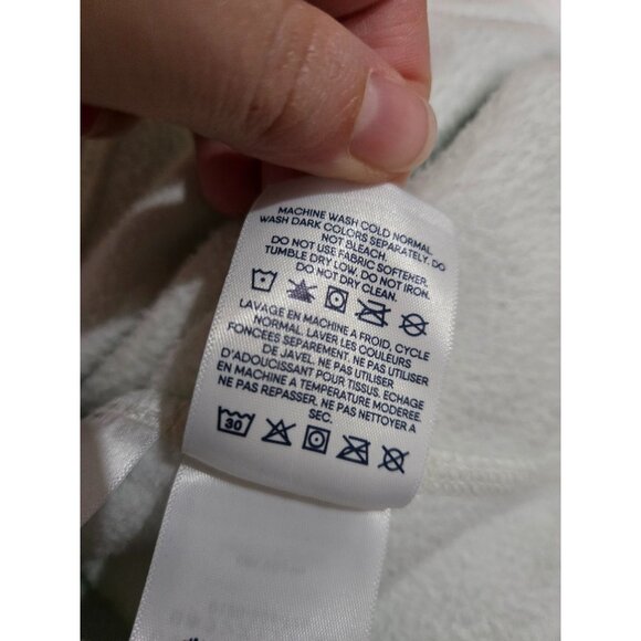 Lands End Womens White Fleece Full Zip Jacket Plus Size 1X Neutral Soft Cozy - Picture 12 of 13